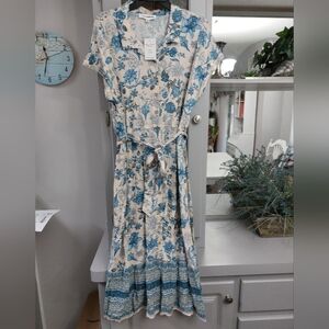 Lucky Brand Button Front Midi Dress XL NWT